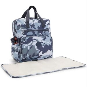 Kipling Blue Camouflage Diaper Backpack
